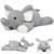 JellyMallow 5lbs 24 in Elephant Weighted Stuffed Animals, Weighted Stuffed Animal Plushies Gifts for Kids and Adults(Grey)