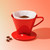 Fino Pour-Over Coffee Brewing Filter Cone, Number 2-Size, Red, Brews 2 to 6-Cups