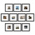 upsimples 8x8 Picture Frame Set of 10, Display Pictures 4x4 with Mat or 8x8 Without, Multi Photo Frames Collage for Wall or Tabletop Display, Black