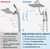 G-Promise All Metal 14 Inch Shower Head with Massage Mode Handheld, Rain Shower Head with Handheld Spray Combo, 3-Way Diverter with Pause Setting, 13 Inch Adjustable Extension Arm (Brushed Nickel)