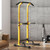 DlandHome Power Tower Dip Station Pull Up Bar for Home Gym Pull Up Bar Station Workout Equipment, 10 Height Adjustable, Yellow
