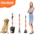 Lukovee Dog Pooper Scooper, 37.4" Long Adjustable Metal Handle Swivel Bin & Rake & Spade Kit with 20 Poop Bags, Portable Dog Non-Breakable Poop Scooper for Gravel Yard Lawn Grass, Orange