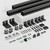 CCJH 8FT/96'' Box Rail Sliding Barn Door Hardware Kit Aluminium Alloy Wall Mount, Smooth and Heavy Duty for Single Door