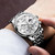 OLEVS Sliver Watches for Men Mens Silver Watch Men's Wrist Watches Sliver Stainless Steel for Men Big face Watch for Male Dress Waterproof Diamond Relojes para Hombres