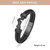 XSMZB Motorcycle Cremation Bracelet for Ashes Stainless Steel Urn Ashes Holder Memorial Jewelry Braided Leather Wristband Cuff Bangle Keepsake for Men (Black-20cm)