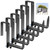 Window Box Brackets, Adjustable Planter Box Brackets, Heavy Duty Iron Flower Box Bracket for Deck Railing with Upgraded Bottom Support - Ideal for Balconies, Fences, and Gardens (6 Pack)