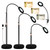 NUEYiO 30X 12X Magnifying Glass with Light and Stand, 3-Color Stepless Dimmable LED Magnifying Floor Lamp, 24" Gooseneck Adjustable Swing Arm Lighted Magnifier Lamp with Clamp for Reading Esthetican