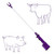 RANCH CHOICE Purple Waterproof Livestock Stick Rechargeable Cattle Driving Stick Electric for Cows Hogs Sheep Animal Prod with 33" Flexible Shaft (43.5 inch in Total)