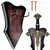 FLURSAILE Sword Plaque Wall Mount Vertical Display Holder Adjustable Stand for Bow Medieval Dagger Axe (1pcs Medium Brown)