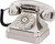 Crosley CR62-BC Kettle Classic Corded Desk Phone - Landline for Home with Retro Rotary Style, Brushed Chrome