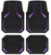 PIC AUTO Heavy Duty Rubber Floor Mats, Purple Aluminum Film Car Mats Set, Front and Rear Car Mats with Anti-Slip Backing, All Weather Protection, Trim-to-Fit for Automotive SUV, Sedan, Van