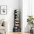 TUTOTAK Narrow Bookshelf, Vertical 8-Tier Bookcase, Spine Book Shelf for Small Space, Small Standing Shelf for Living Room, Office, Study, Entryway, Black BS07BK008