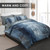 WeCozy 7 Pcs King Size Comforter Set with 2 Pillowcases & 2 Shams, Navy Indigo Blue Bedding for Kids and Adults, Contemporary Abstract Gray Bed in a Bag with Flat Fitted Sheet