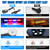 OPPBUY 14.2'' Red Blue Wireless LED Rooftop Strobe Beacon Light Bar Rechargeable LED Emergency Hazard Warning Lights with Magnetic Base,17 Flashing Modes Strobe Light Bar for 12/24V Car,Truck