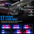 OPPBUY 14.2'' Red Blue Wireless LED Rooftop Strobe Beacon Light Bar Rechargeable LED Emergency Hazard Warning Lights with Magnetic Base,17 Flashing Modes Strobe Light Bar for 12/24V Car,Truck