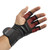 Fit Four OCR Slit Grip Gloves Obstacle Course Racing & Mud Run Hand Protection | Wrist Support with Slit for Fitness Watch (Black/Red, Small)