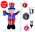 6 Foot Tall Patriotic Independence Day 4th of July Inflatable Uncle Sam with God Bless America Flag Pre-Lit LED Lights Outdoor Indoor Lawn Yard Holiday Decoration Blow up Home Garden Decor