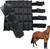 WORLD-BIO Horse Ice Boots, Cold Therapy Leg Wraps for Hocks/Ankles/Knees - Durable, Flexible, Universal Fit, Relieves Tendon Inflammation & Swelling, Post-Operative Recovery - Black