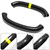 Car Steering Wheel Circle Round Cover for Corvette C8 Z51 Z06 E-Ray Stingray 2020 2021 2022 2023 2024 2025 2026, Genuine Carbon Fiber Interior Trim (Yellow)