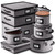 STORAGEBUD China Storage Containers Hard Shell, 8 Piece Flatware & Utensil with Mug Storage, Wine Glass 4 Dish Platter Case, Padded Dinnerware Containers, (sb-hds-09)