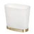 iDesign Slim Bathroom Trash Can, Small Plastic Garbage Can for Bedroom, Office, Desk, or Dorm, Frost/Soft Brass