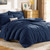 CozyLux Queen Comforter Set Navy Blue - 7 Pieces Bed in a Bag Queen, All Season Breathable Bedding Sets, Oeko-Tex Certified Bed Set with Down Alternative Comforter, Sheets, Pillowcases & Pillow Shams