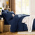 CozyLux Queen Comforter Set Navy Blue - 7 Pieces Bed in a Bag Queen, All Season Breathable Bedding Sets, Oeko-Tex Certified Bed Set with Down Alternative Comforter, Sheets, Pillowcases & Pillow Shams