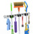 3-H Magnetic Broom Holder Wall Mount 1 Pack, 2-in-1 Dual Mount (No Drill or Screw Fix), 304 Stainless Steel Heavy Duty Magnet Mop Broom Organizer for Kitchen Garden Garage(3 Racks & 4 Hooks,Silver)
