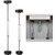 2 Pcs Undermount Sink Brackets, Heavy Duty Adjustable Support Pole, 18.5"-25.6" Adjustable, Non-Slip & Corrosion-Resistant, Undermount Sink Support for Kitchen & Bathroom