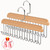 Plowatxi 2 Pack Belt Hanger with 16 Hooks, Non-Slip Wooden Skid-Proof Belt Holder, Space-Saving Rotating Display Rack for Belts, Tops, Hats