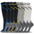 fenglaoda 8 Pairs Compression Socks for Men & Women 20-30 mmHg Knee High Nurse Pregnant Running Medical and Travel Athletic(L/XL,Multi01 )