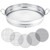 Funnymoom 14.57'' Large Soil Sifter for Gardening with 1, 3, 6, 9, 12 mm Sieve Mesh Compost Dirt Sifter with Handle Garden Sand Soil Rock Sieve for Dirt Sand Rocks Pellet Gravel (Sliver)