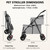 Double Pet Stroller for Medium Small Dogs and Cats with 2 Carriage, Durable Universal Wheels with Brakes Lightweight One Hand Foldale Kittens Puppies Travel Strolling Cart (Gray)