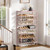 UNITSTAGE 8-Tier Tall Shoe Rack Organizer Shoe Storage for Entryway 24-32 Pairs Metal Shoe Rack for Closet Heavy-Duty Shoe Rack with Wooden Top Shelf for Garage Pink
