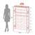 UNITSTAGE 8-Tier Tall Shoe Rack Organizer Shoe Storage for Entryway 24-32 Pairs Metal Shoe Rack for Closet Heavy-Duty Shoe Rack with Wooden Top Shelf for Garage Pink