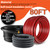 1/0 Gauge Wire(20ft Each - Red/Black) Copper Clad Aluminum CCA Automotive Wire with 40ft 1/2" Cable Sleeve - Ideal for Car Audio, Solar, Auto, RV, Marine Power & Ground Cables