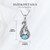 BETHZA Fish Hook Necklace 925 Sterling Silver Blue Larimar Gemstone Fish Hook Pendant Hawaiian Summer Jewelry Gifts for Women