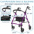 Vive Mobility Steel Rollator Walker with Seat - Foldable, Narrow, Rolling Senior Walker for Small Spaces - 4 Wheel Lightweight Adult Easy Drive with Underseat Storage, Adjustable Height (Purple)