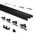 SongYung Heavy Duty Bypass Sliding Closet Door Track Hardware 48", 4 FT Aluminium Pocket Door Track Rail Set, Smoothly and Quietly, for 2 Door System,Black