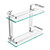 KES Bathroom Glass Shelf for Bathroom 2 Tier, Glass Storage Wall Mounted Tempered Glass and Aluminum Silver, A4126B
