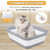 Maohegou Senior Cat Litter Box, Three Legged Arthritic Open Low Entry for Sick Frail Handicap Disabled Cats, Older Elderly Corner