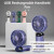 Handheld Turbo Fan with Phone Holder, Handheld Cooling Fan Folding Fan Usb Rechargeable Fan with Digital Display, Silent Fan for Outdoor Travel Office, Portable Multifunction Mini Fan, Cordless Oscillating Fan, Usb Powered Fan