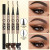 QICIY 4-Point Eyebrow Pencil & Dye Set Extremely Fine Tip Waterproof Sweat Resistant Long Lasting Non Smudging Natural Look 3D Curling Eyelash Iron Mascara Durable Cosmetic