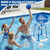 HYES 2 in 1 Pool Basketball Hoop with Backboard, Floating Pool Toys with 4 Balls/8 Ring Toss Game for Kids Ages 4-8, Indoor Outdoor Water Basketball for Poolside Family Party for Adults Kid 8-12, Blue