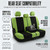Automotive Seat Covers Green Universal Fit Combo Set with Steering Wheel Cover and Seat Belt Pad fits most Cars, SUVs, and Trucks (Airbag Compatible and Split Bench) FH Group FB030GREEN-COMBO