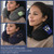 Brookstone Microbead Travel Head and Neck Pillow Lightweight and Plush with Phone or Headphone Pocket, Dark Grey