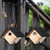 Dreyoo 1 Pack Wren House, 1-1/8'' Entrance Hole Hanging Wooden Wren Bird Houses for Outside with Metal Guard, Air Vents, Pine Wood for Chickadees(Black)