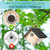 Dreyoo 1 Pack Wren House, 1-1/8'' Entrance Hole Hanging Wooden Wren Bird Houses for Outside with Metal Guard, Air Vents, Pine Wood for Chickadees(Black)
