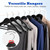 HOUSE DAY Wide Shoulder Wooden Hangers 12 Pack, Wood Suit Hangers for Men with Non Slip Pants Bar, Smooth Finish Solid Wood Coat Hangers for Jacket, Pants, Dress, Heavy Clothes Hangers (Black)