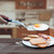Stainless Steel Spatula, Flexible Metal Slotted Turner for Cast Iron Skillet, Thin Blade and Heat Resistant Silicone Handle, Great for Egg, Cookie, Meat, Crep, Medium
